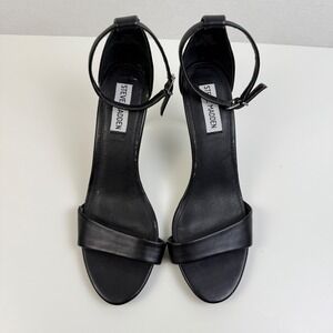 Steve Madden‎ Fantsie Black Ankle Strap Heels Women's Shoes Size 8.5M
